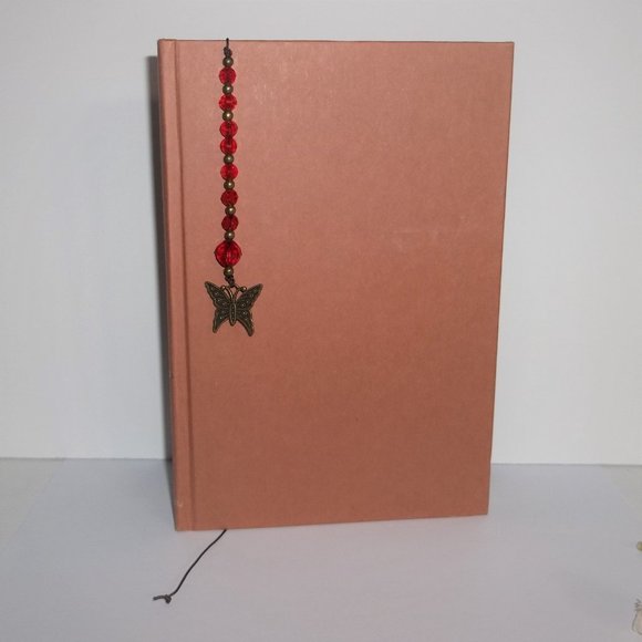 New Bookmark Bookmarker Gift Idea Bronze Butterfly Red Beaded Bookworm Gift 8139 - Picture 2 of 9